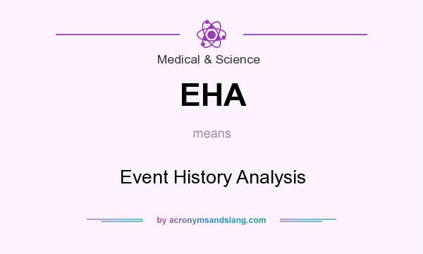 What does EHA mean? It stands for Event History Analysis