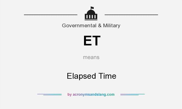 What does ET mean? It stands for Elapsed Time