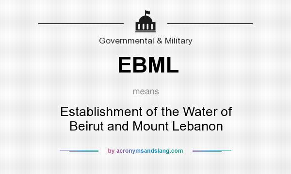 What does EBML mean? It stands for Establishment of the Water of Beirut and Mount Lebanon