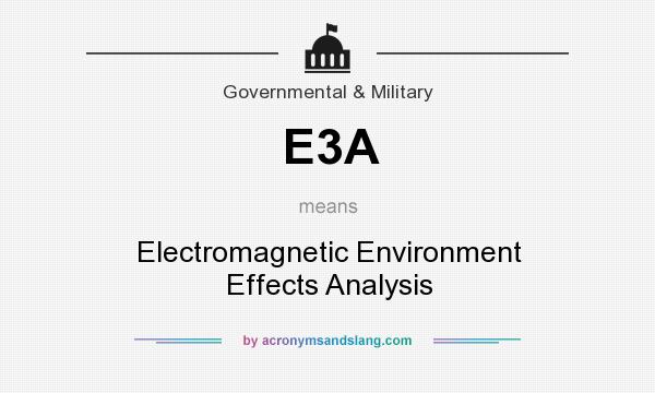 What does E3A mean? It stands for Electromagnetic Environment Effects Analysis