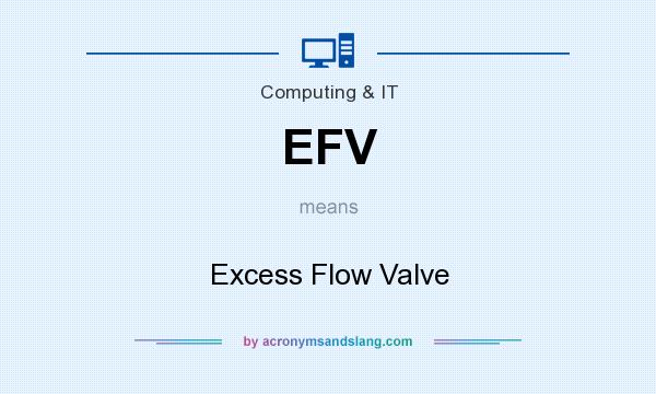 What does EFV mean? It stands for Excess Flow Valve