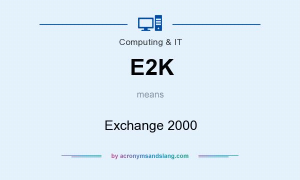 What does E2K mean? It stands for Exchange 2000