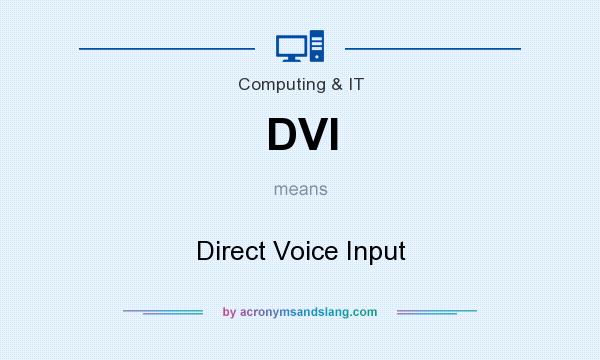 What does DVI mean? It stands for Direct Voice Input