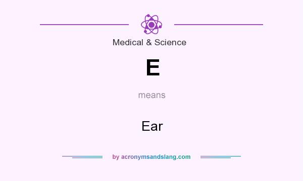 What does E mean? It stands for Ear