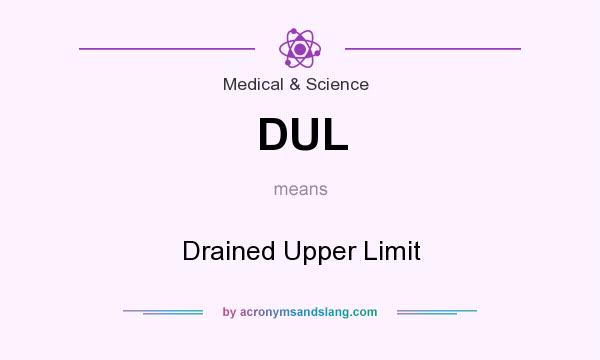 What does DUL mean? It stands for Drained Upper Limit