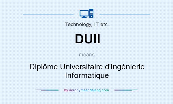 What does DUII mean? It stands for Diplôme Universitaire d`Ingénierie Informatique