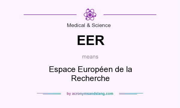 What does EER mean? It stands for Espace Européen de la Recherche