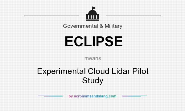 What does ECLIPSE mean? It stands for Experimental Cloud Lidar Pilot Study
