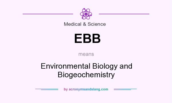 What does EBB mean? It stands for Environmental Biology and Biogeochemistry