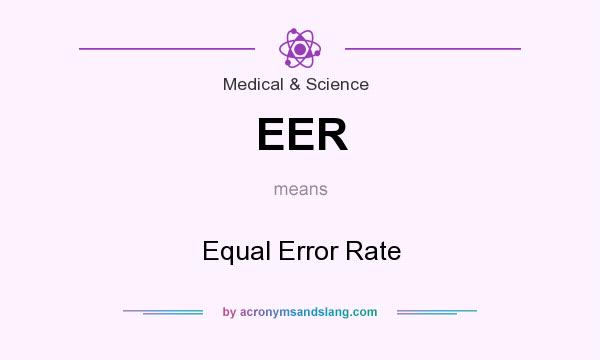 What does EER mean? It stands for Equal Error Rate