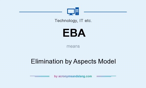 What does EBA mean? It stands for Elimination by Aspects Model