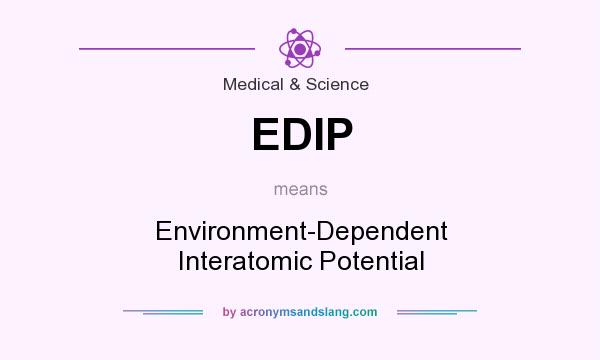 What does EDIP mean? It stands for Environment-Dependent Interatomic Potential