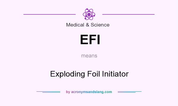 What does EFI mean? It stands for Exploding Foil Initiator