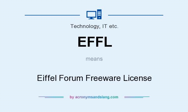 What does EFFL mean? It stands for Eiffel Forum Freeware License