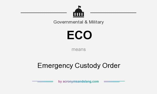 What does ECO mean? It stands for Emergency Custody Order