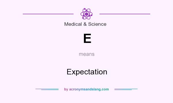 What does E mean? It stands for Expectation