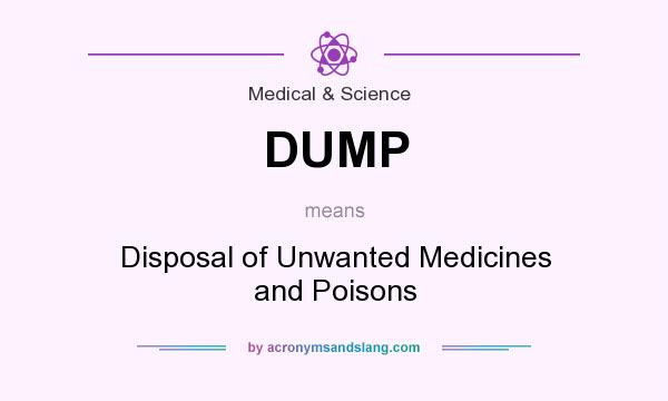 What does DUMP mean? It stands for Disposal of Unwanted Medicines and Poisons