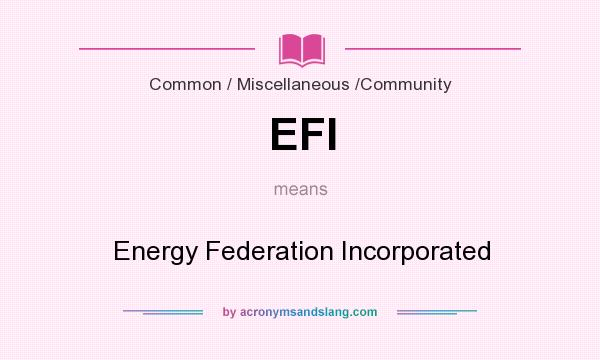 What does EFI mean? It stands for Energy Federation Incorporated