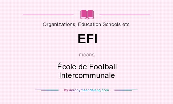 What does EFI mean? It stands for École de Football Intercommunale