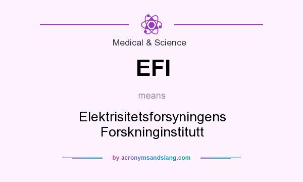 What does EFI mean? It stands for Elektrisitetsforsyningens Forskninginstitutt