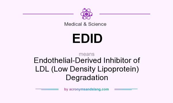 What does EDID mean? It stands for Endothelial-Derived Inhibitor of LDL (Low Density Lipoprotein) Degradation