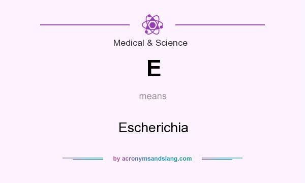 What does E mean? It stands for Escherichia