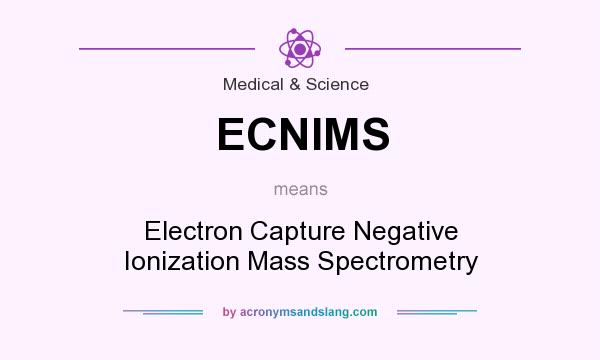 What does ECNIMS mean? It stands for Electron Capture Negative Ionization Mass Spectrometry