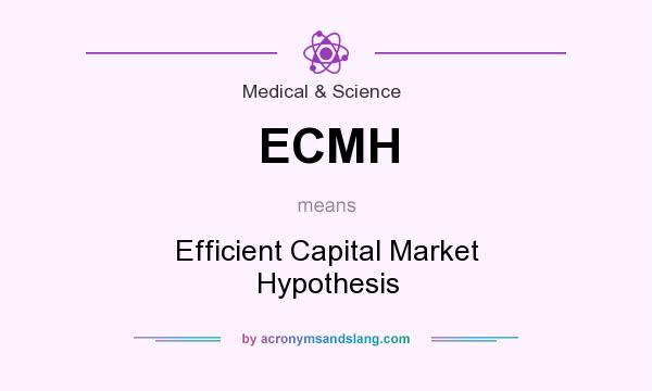What does ECMH mean? It stands for Efficient Capital Market Hypothesis