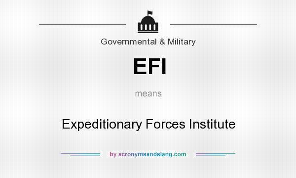 What does EFI mean? It stands for Expeditionary Forces Institute