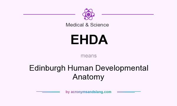 What does EHDA mean? It stands for Edinburgh Human Developmental Anatomy