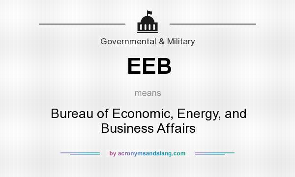 What does EEB mean? It stands for Bureau of Economic, Energy, and Business Affairs