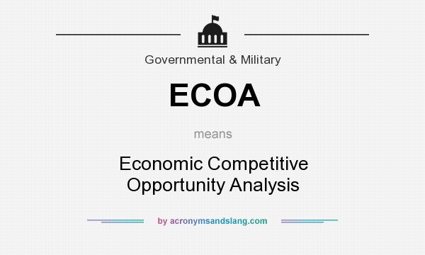 What does ECOA mean? It stands for Economic Competitive Opportunity Analysis