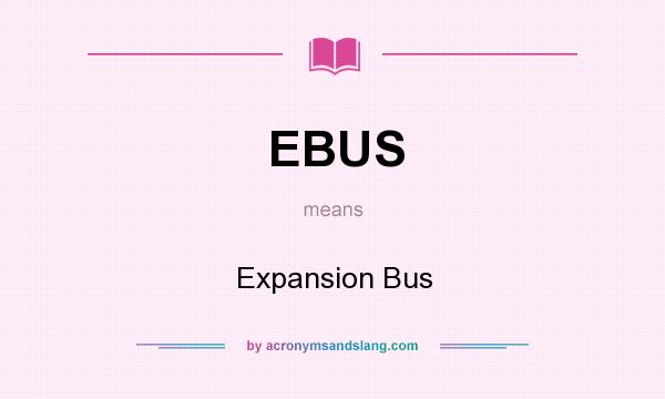 What does EBUS mean? It stands for Expansion Bus