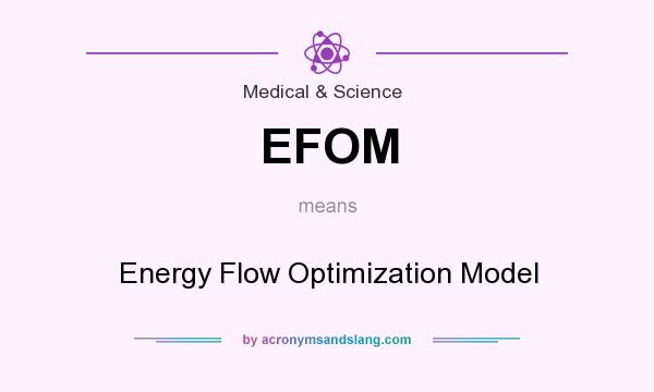 What does EFOM mean? It stands for Energy Flow Optimization Model