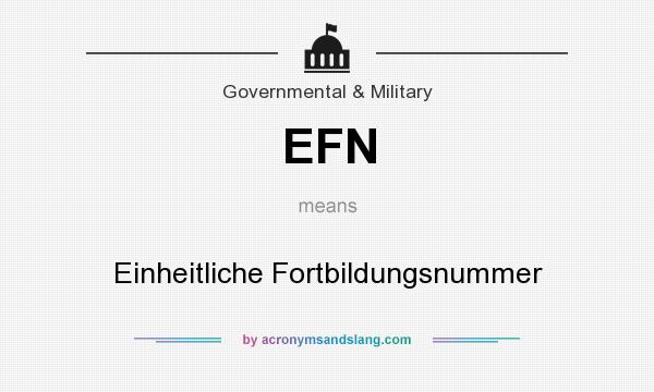 What does EFN mean? It stands for Einheitliche Fortbildungsnummer