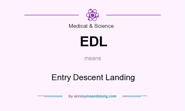 What does EDL mean? It stands for Entry Descent Landing