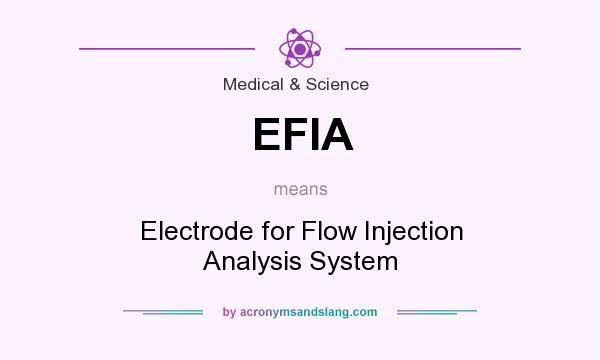 What does EFIA mean? It stands for Electrode for Flow Injection Analysis System
