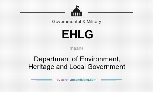 What does EHLG mean? It stands for Department of Environment, Heritage and Local Government