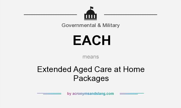 What does EACH mean? It stands for Extended Aged Care at Home Packages