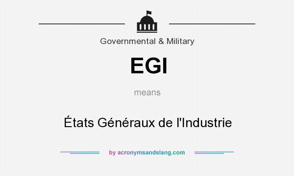 What does EGI mean? It stands for États Généraux de l`Industrie