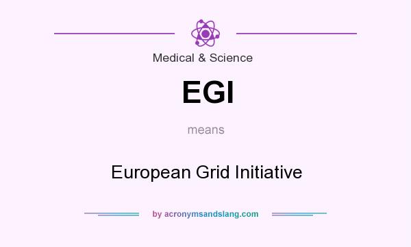What does EGI mean? It stands for European Grid Initiative