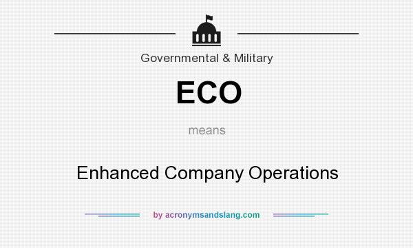 What does ECO mean? It stands for Enhanced Company Operations