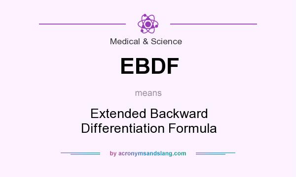 What does EBDF mean? It stands for Extended Backward Differentiation Formula