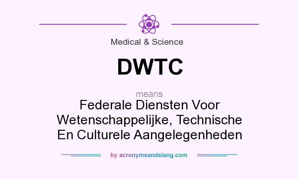 What does DWTC mean? It stands for Federale Diensten Voor Wetenschappelijke, Technische En Culturele Aangelegenheden