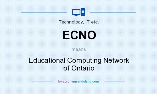 What does ECNO mean? It stands for Educational Computing Network of Ontario