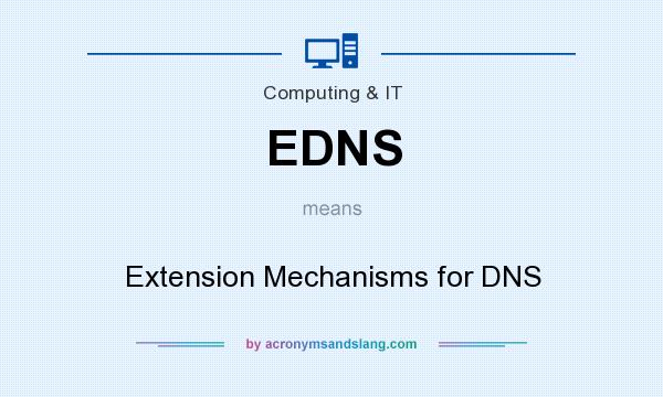 What does EDNS mean? It stands for Extension Mechanisms for DNS