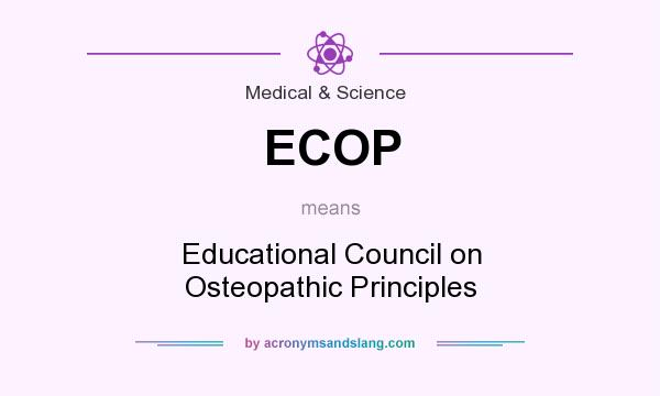 What does ECOP mean? It stands for Educational Council on Osteopathic Principles
