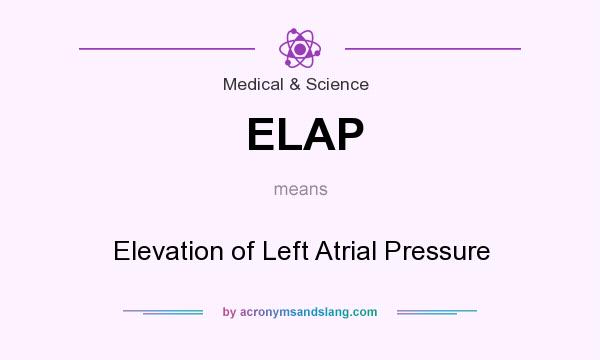 What does ELAP mean? It stands for Elevation of Left Atrial Pressure