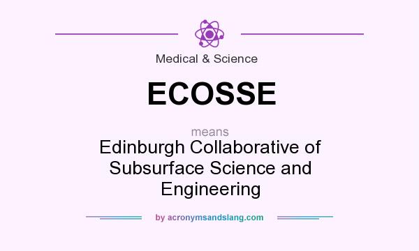 What does ECOSSE mean? It stands for Edinburgh Collaborative of Subsurface Science and Engineering
