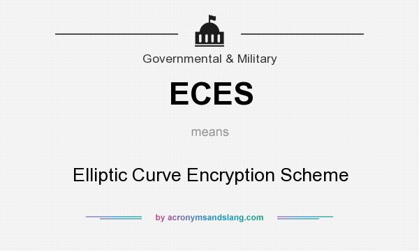 What does ECES mean? It stands for Elliptic Curve Encryption Scheme